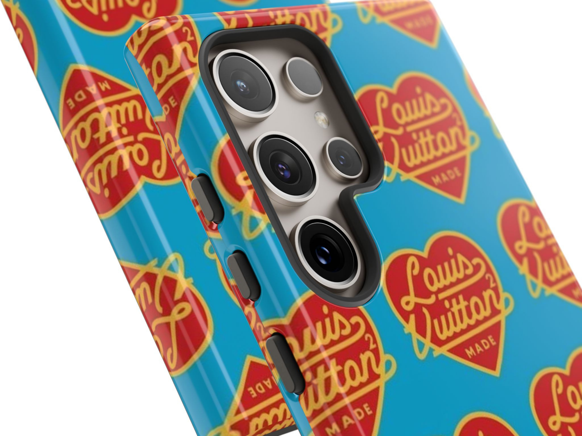 Pop Heart Monogram Phone Case – Designer Inspired Retro Pattern