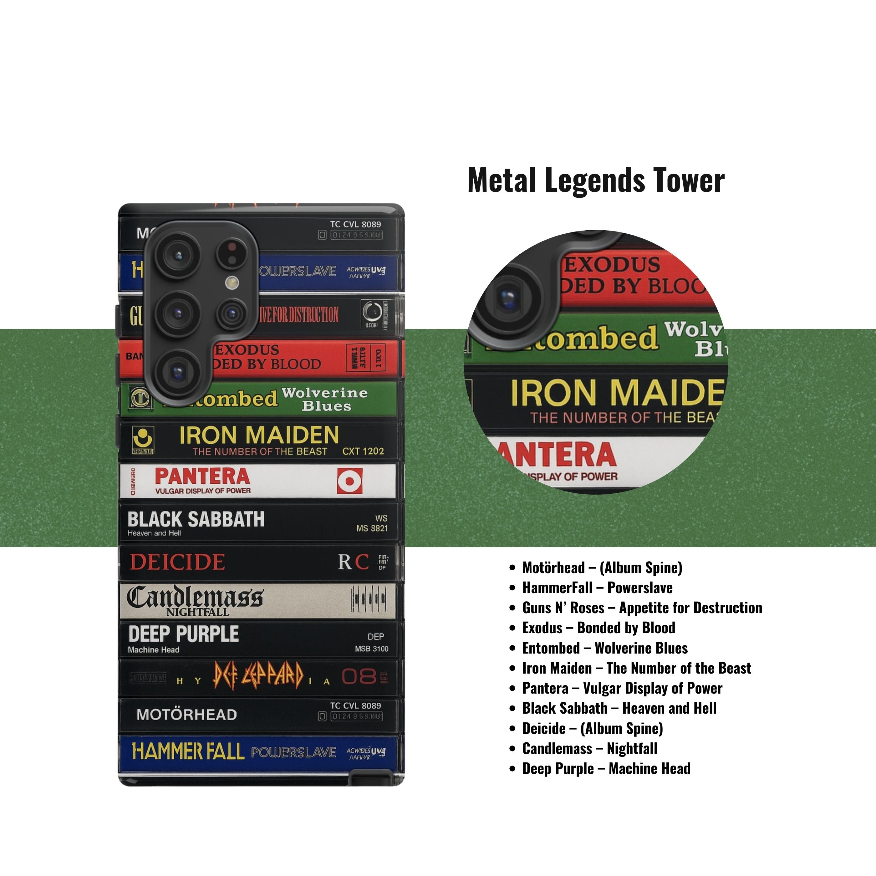 Genre Mix Cassette Phone Case – Rock, Hip-Hop, Grunge, Metal, R&B Stacks Throwback Cases