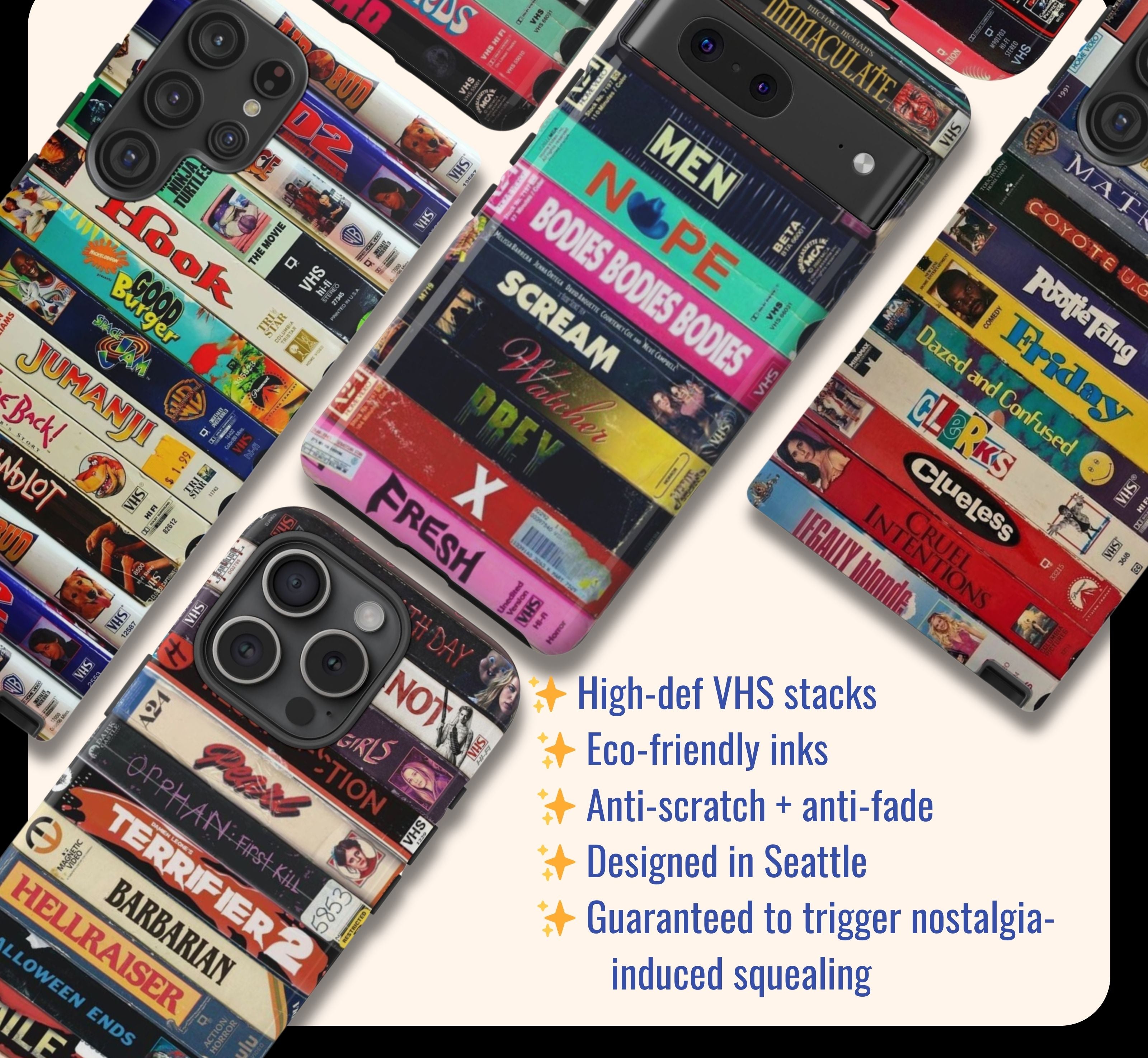 Retro VHS Movie Phone Case – Horror, 90s, Disney & Cult Classic Stacks Throwback Cases