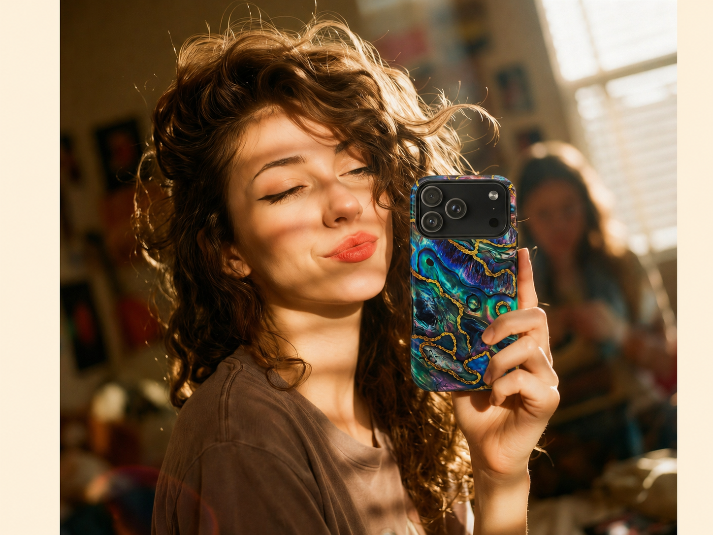 Abyss Bloom Phone Case – Iridescent Abalone Shell Art Case | Ocean Gem Aesthetic Protective Case