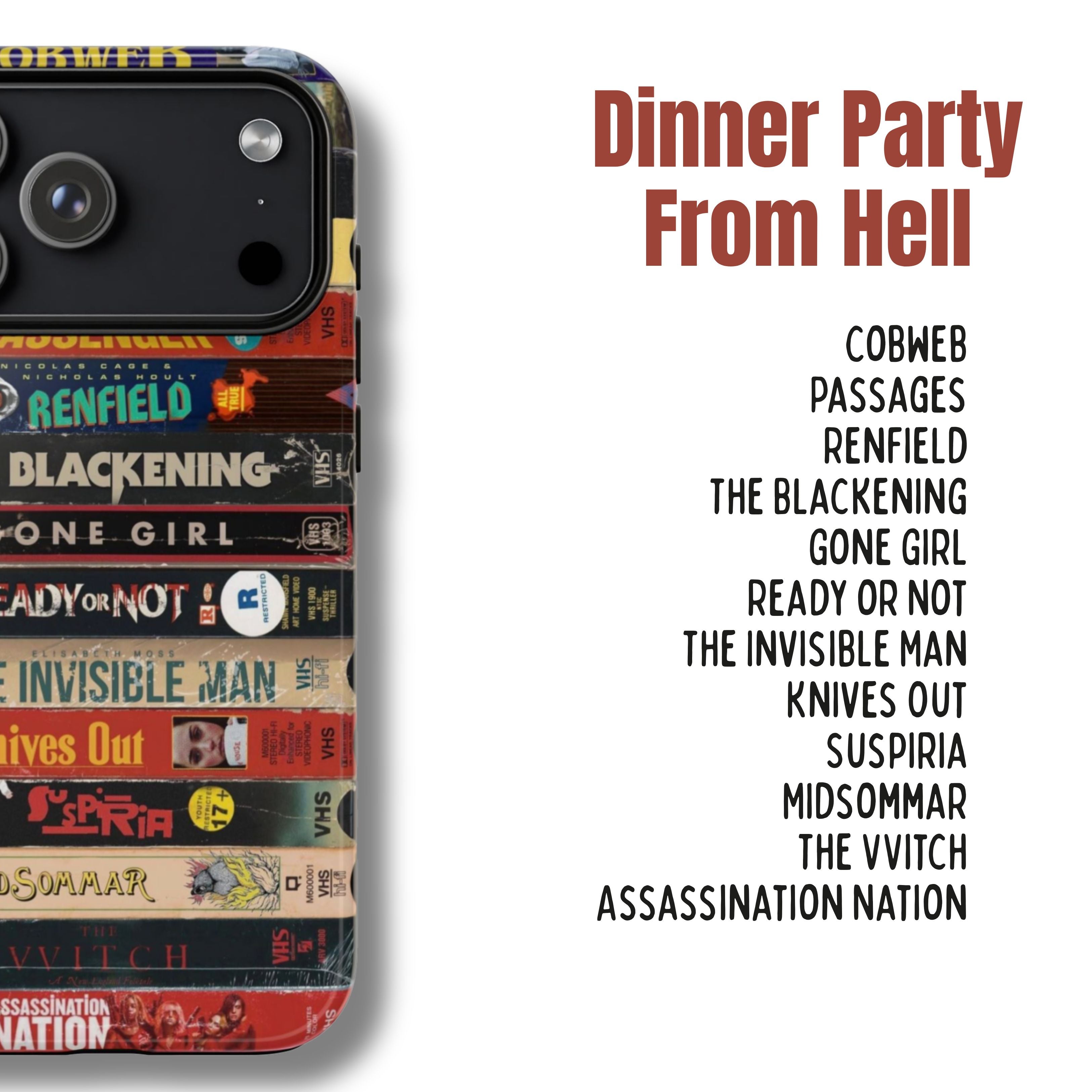 Dinner Party From Hell VHS Thriller Phone Case - iPhone, Samsung & Google Pixel