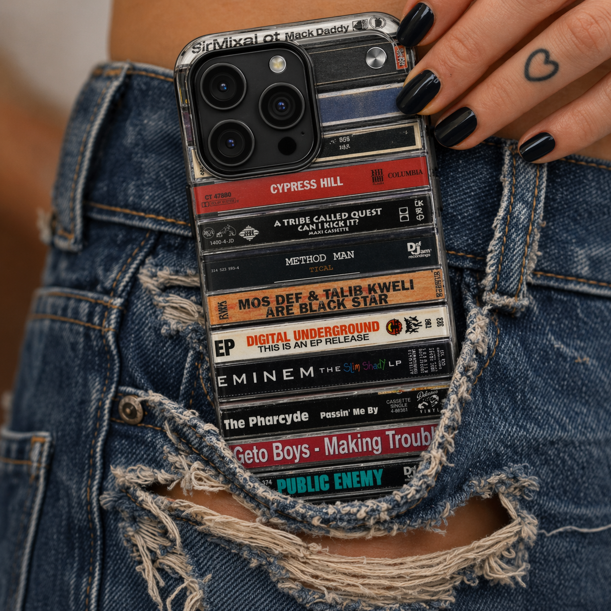 Golden Era Hip-Hop Cassette Stack Phone Case – Underground Legends Edition