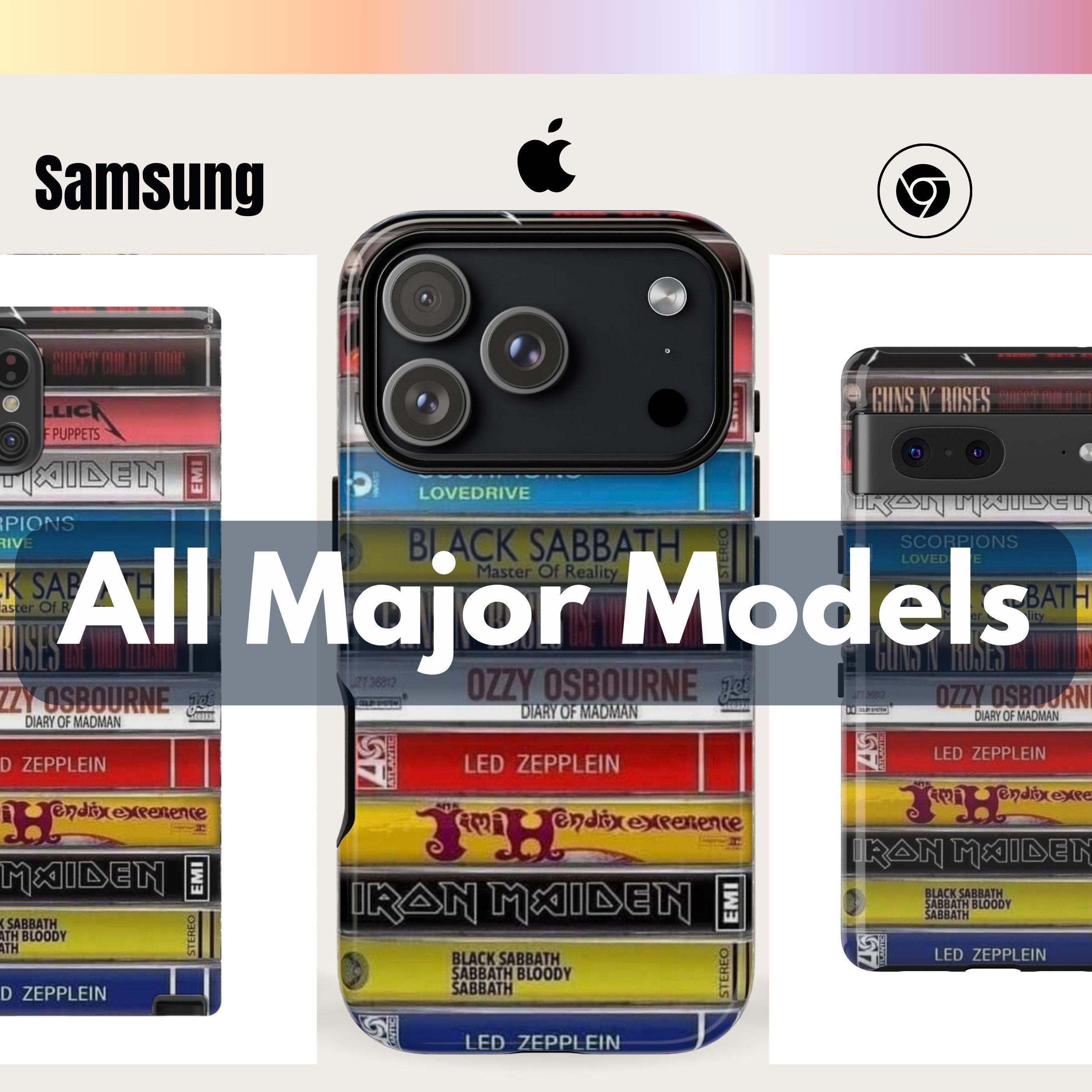 Genre Mix Cassette Phone Case – Rock, Hip-Hop, Grunge, Metal, R&B Stacks Throwback Cases