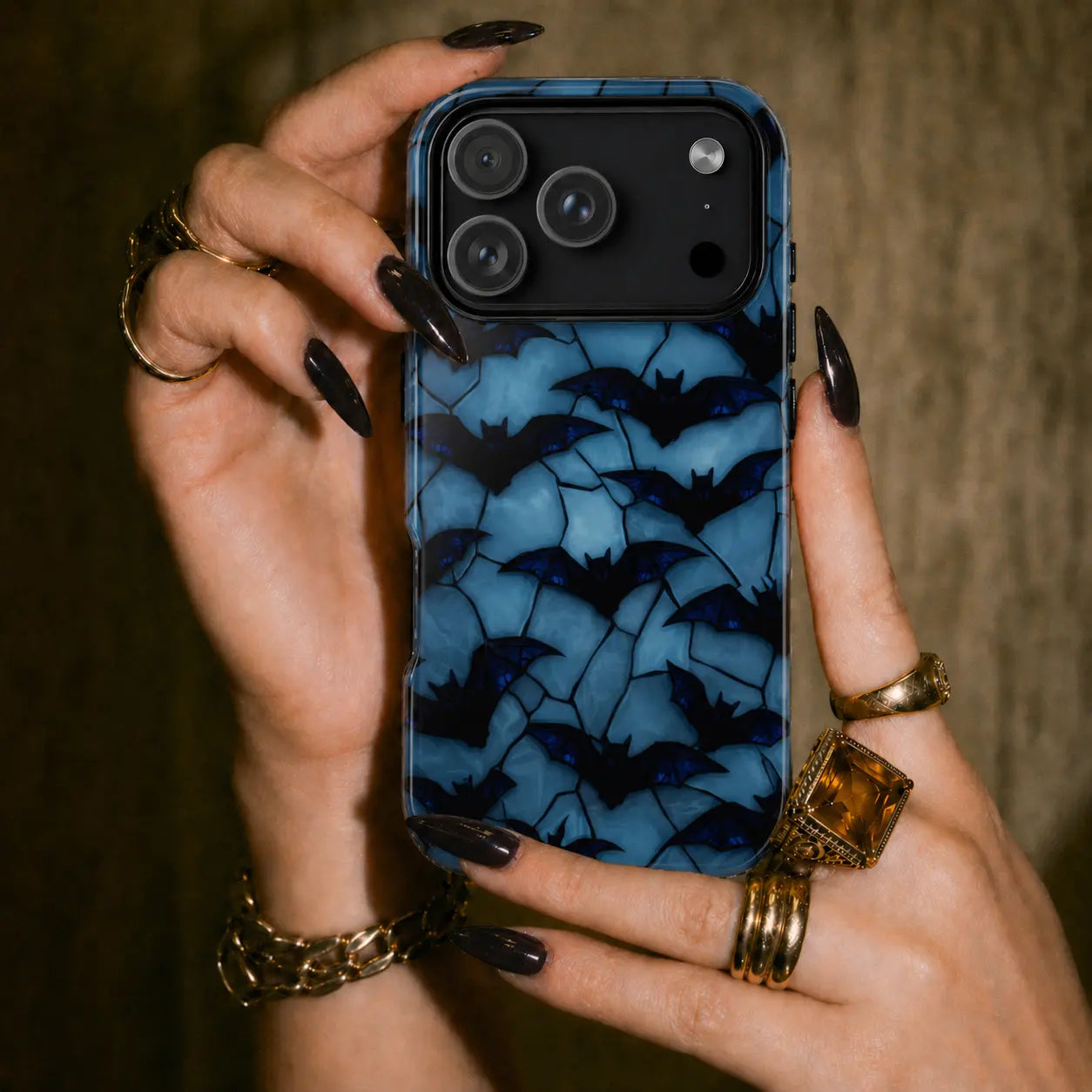 Blue Bat Pattern throwbackcases
