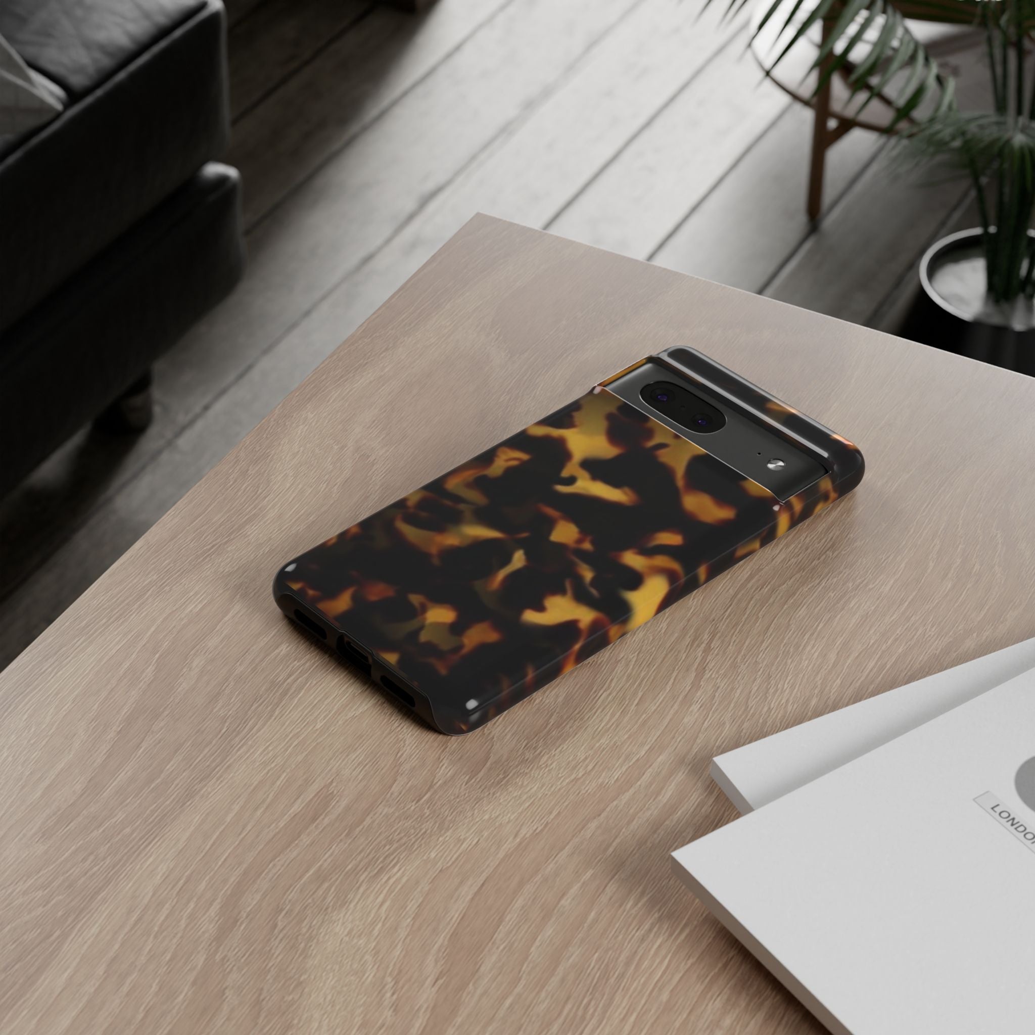 Amber Tortoise Phone Case – Classic Tortoiseshell Protective Case | Vintage Resin Aesthetic Cover