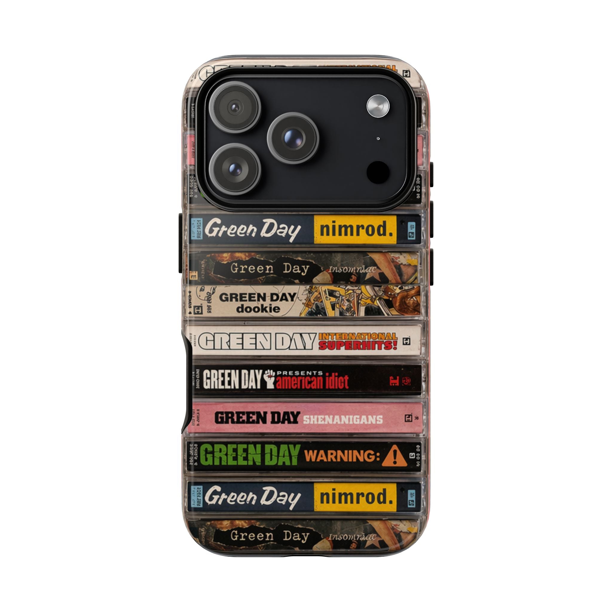 Green Day Cassette Stack Phone Case – Vintage Punk Rock Retro Music Case