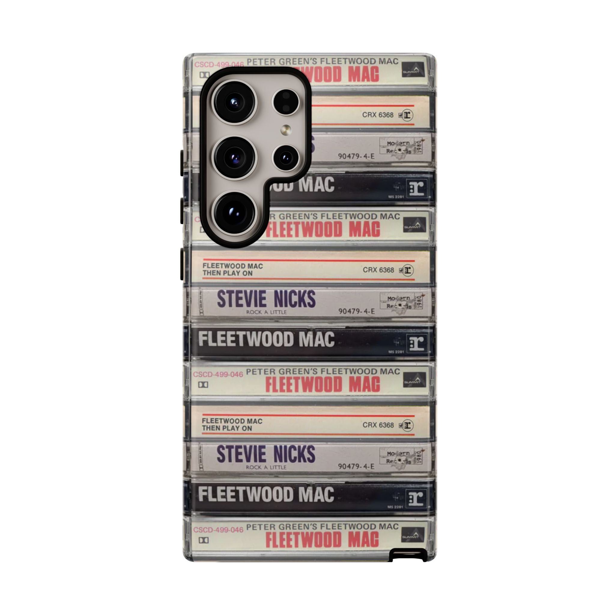 Fleetwood Mac & Stevie Nicks Cassette Stack Phone Case – Vintage Rock Aesthetic Retro Music Case