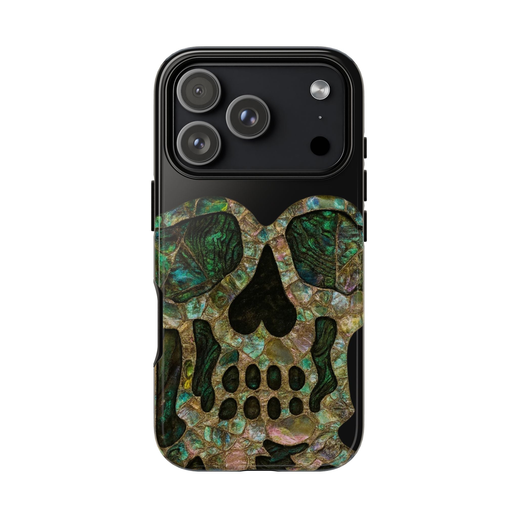 Labradorite Skull Phone Case – Dark Luxe Gothic Aesthetic
