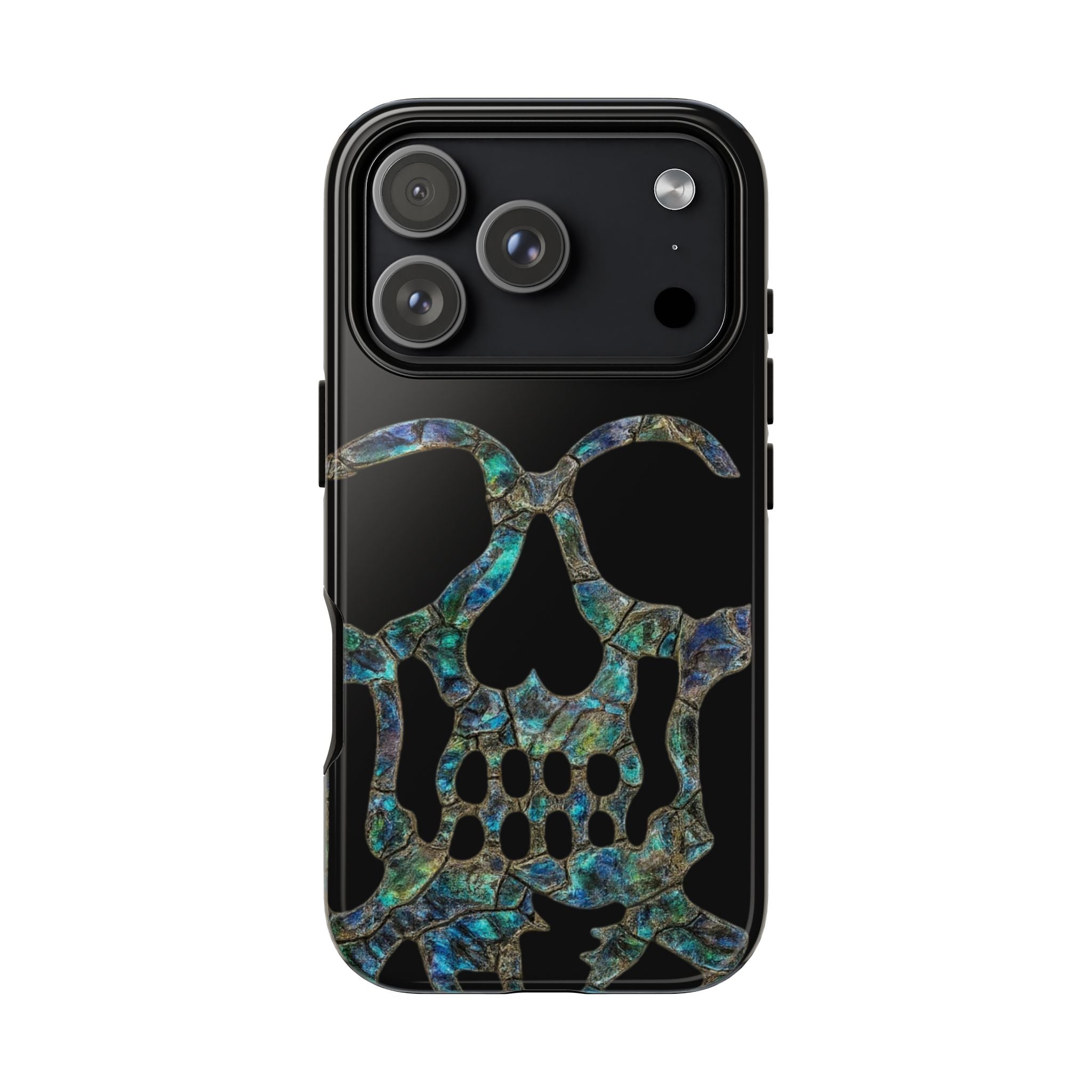 Jade Skull Phone Case – Dark Stone Luxury Aesthetic