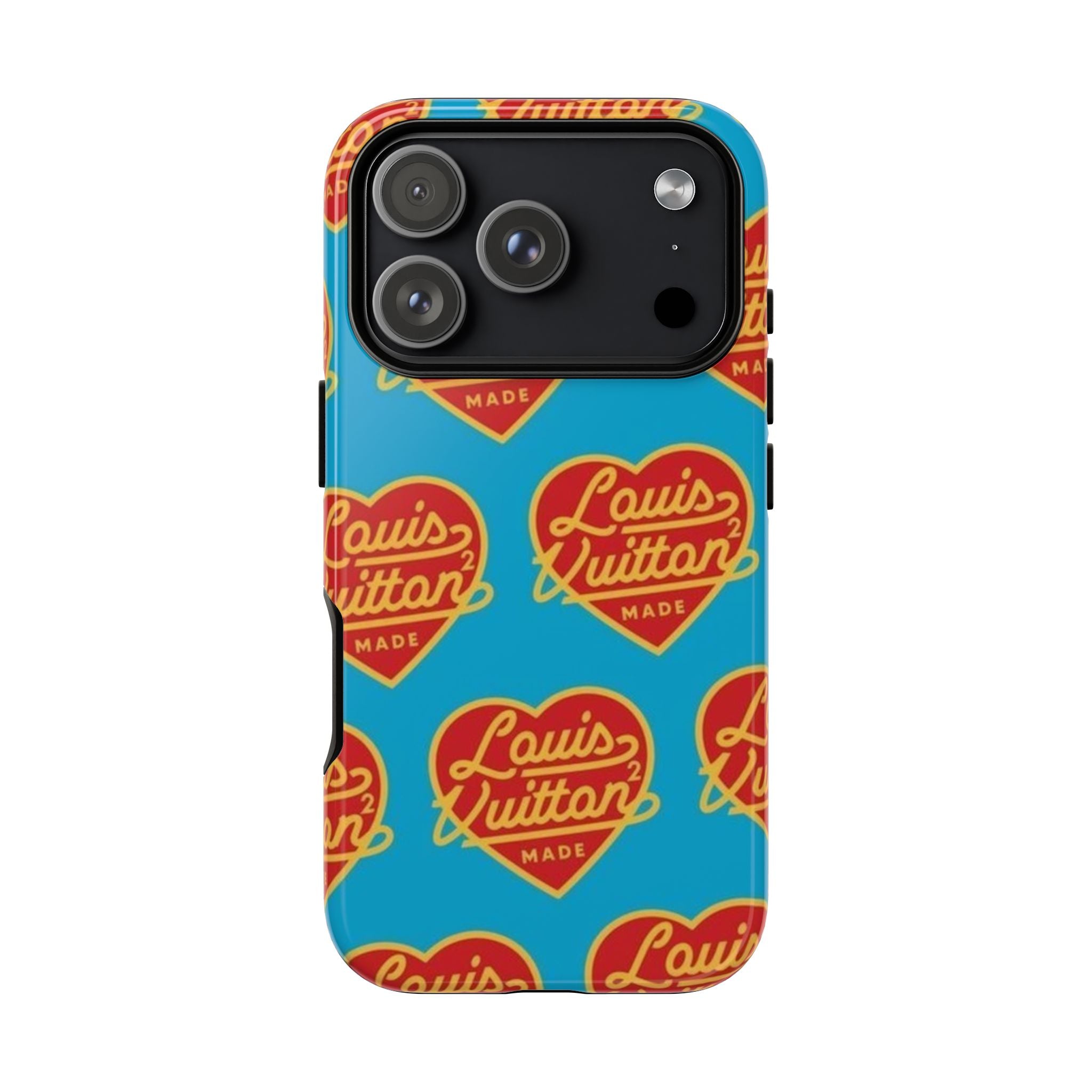 Pop Heart Monogram Phone Case – Designer Inspired Retro Pattern