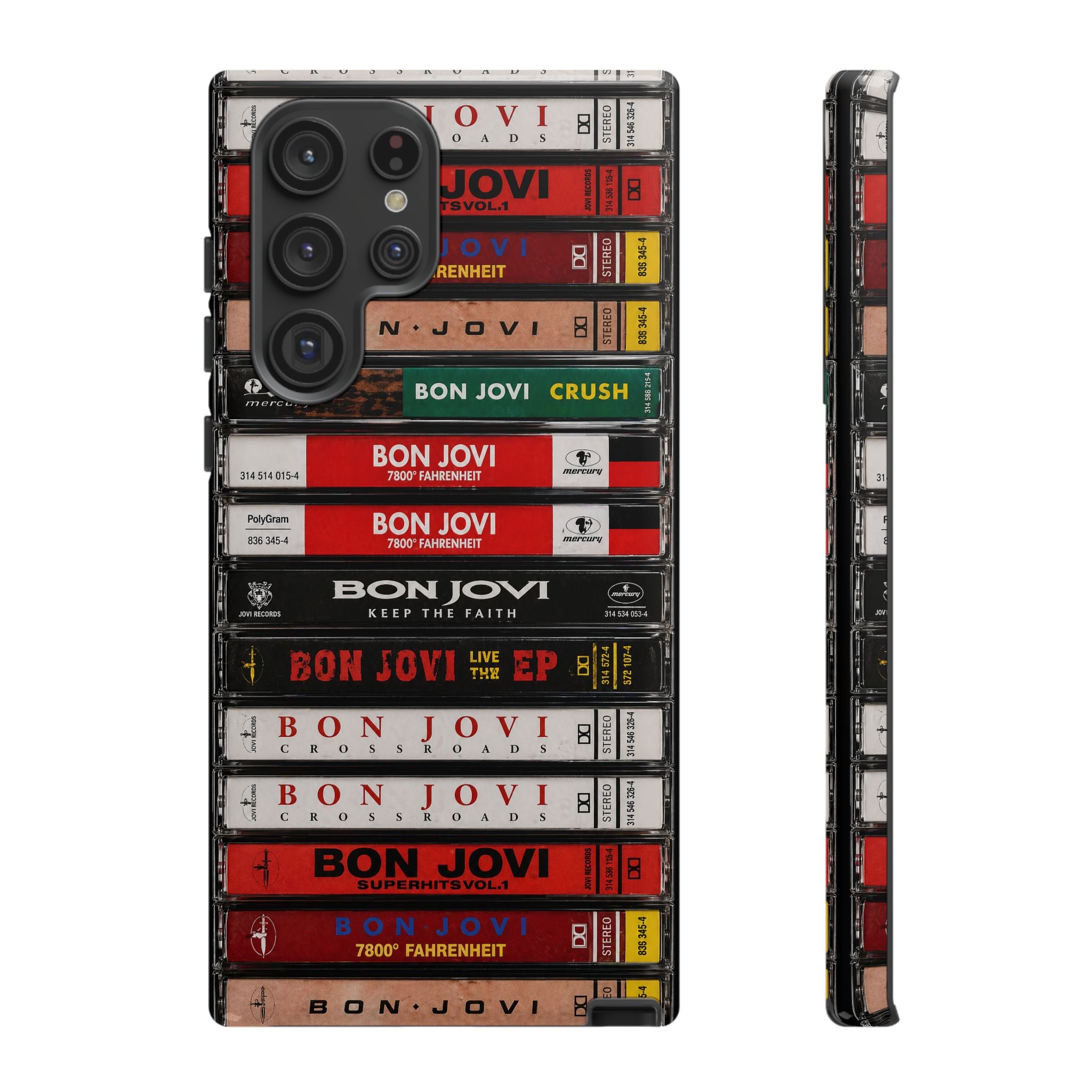 Livin’ On Tape Bon Jovi Cassette Stack Phone Case – Retro Rock Protective Case