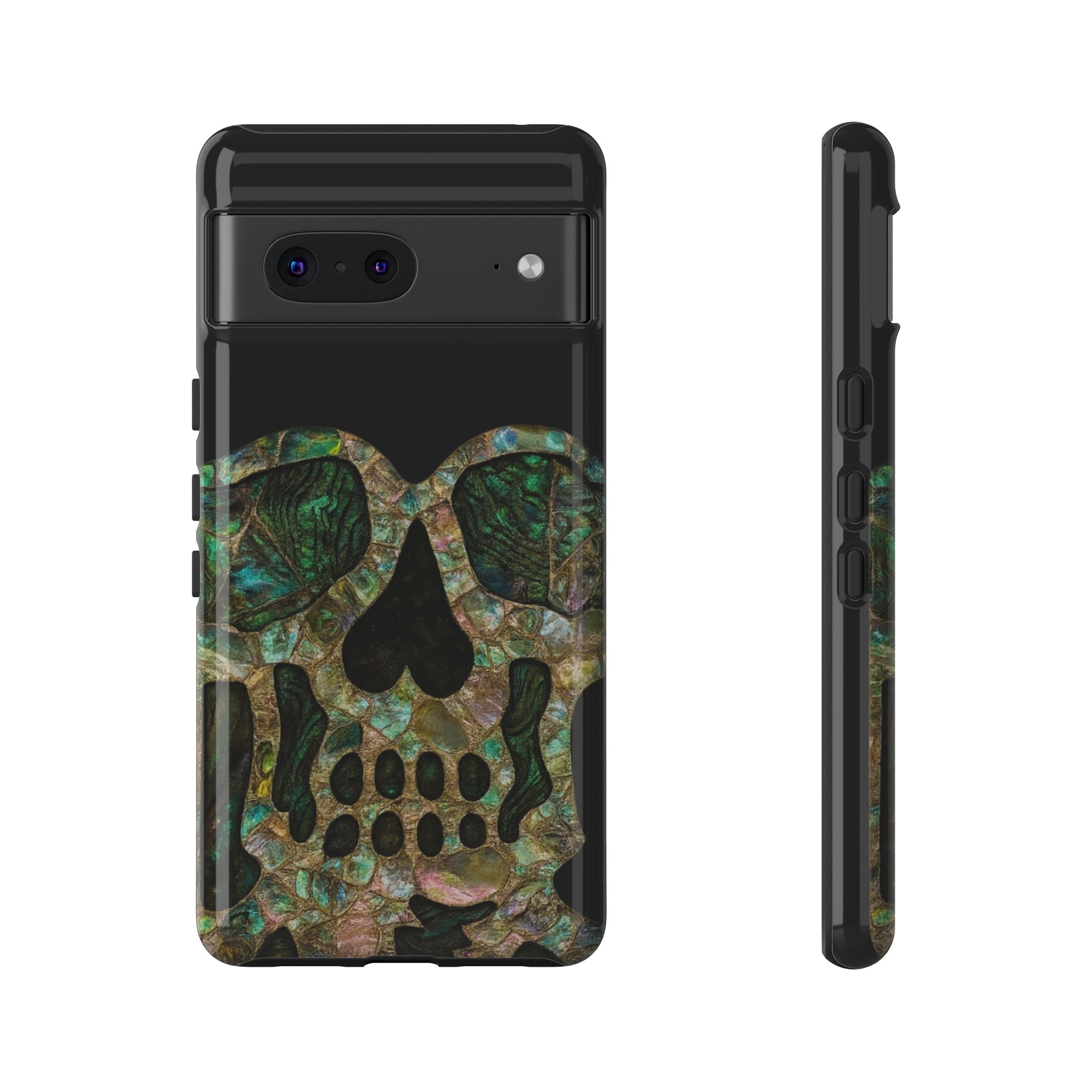 Labradorite Skull Phone Case – Dark Luxe Gothic Aesthetic
