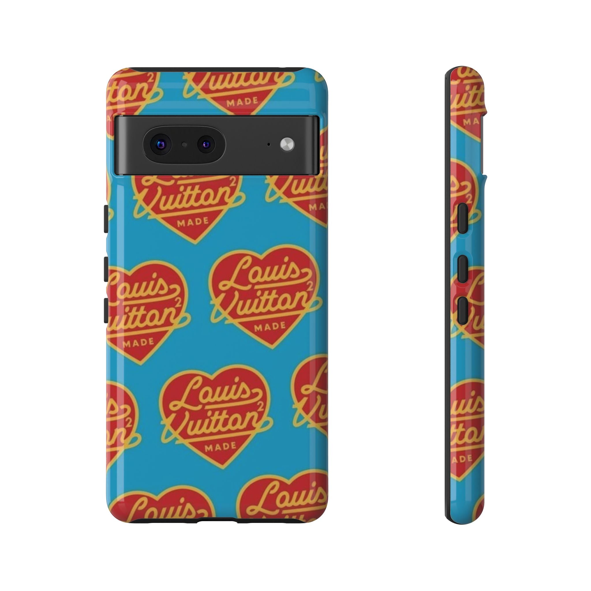 Pop Heart Monogram Phone Case – Designer Inspired Retro Pattern