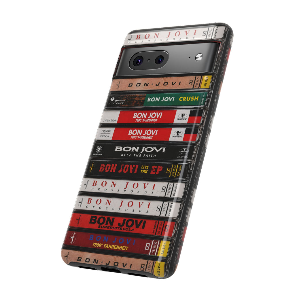 Livin’ On Tape Bon Jovi Cassette Stack Phone Case – Retro Rock Protective Case