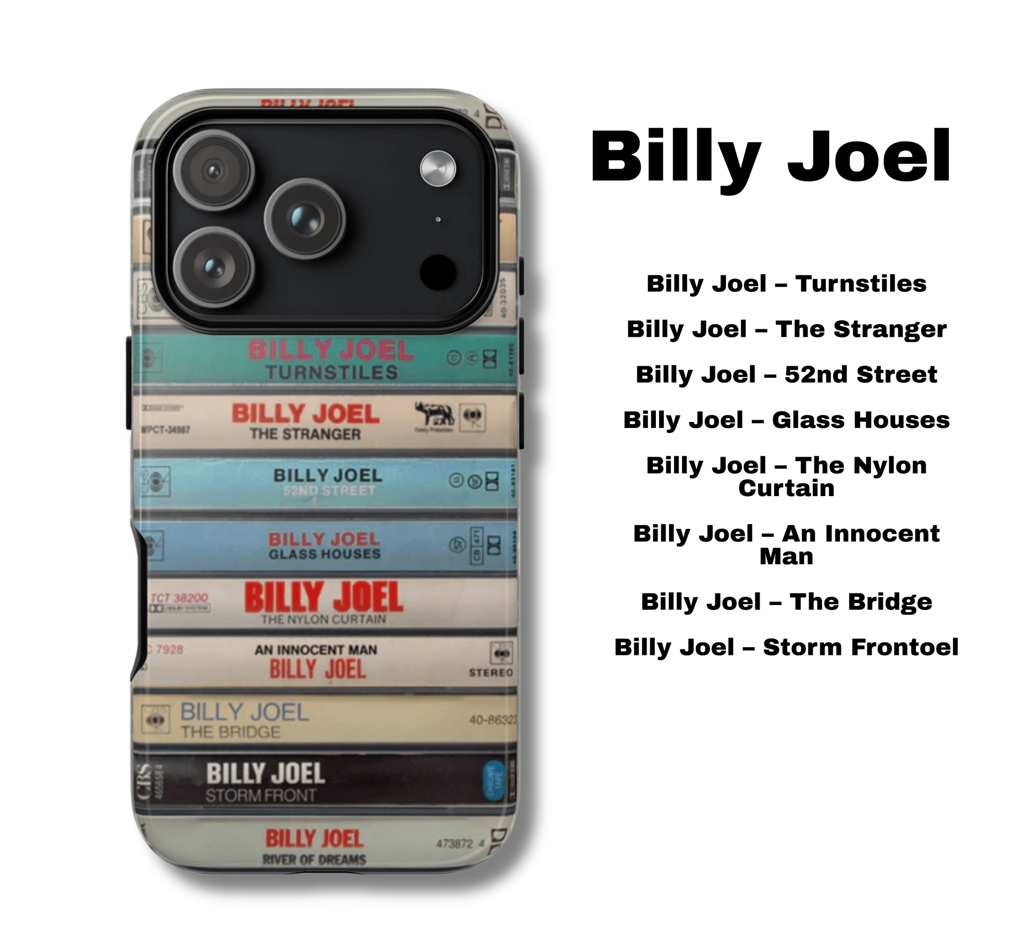 Billy Joel Mixtape Phone Case – Classic Album Stack - Throwbackcases
