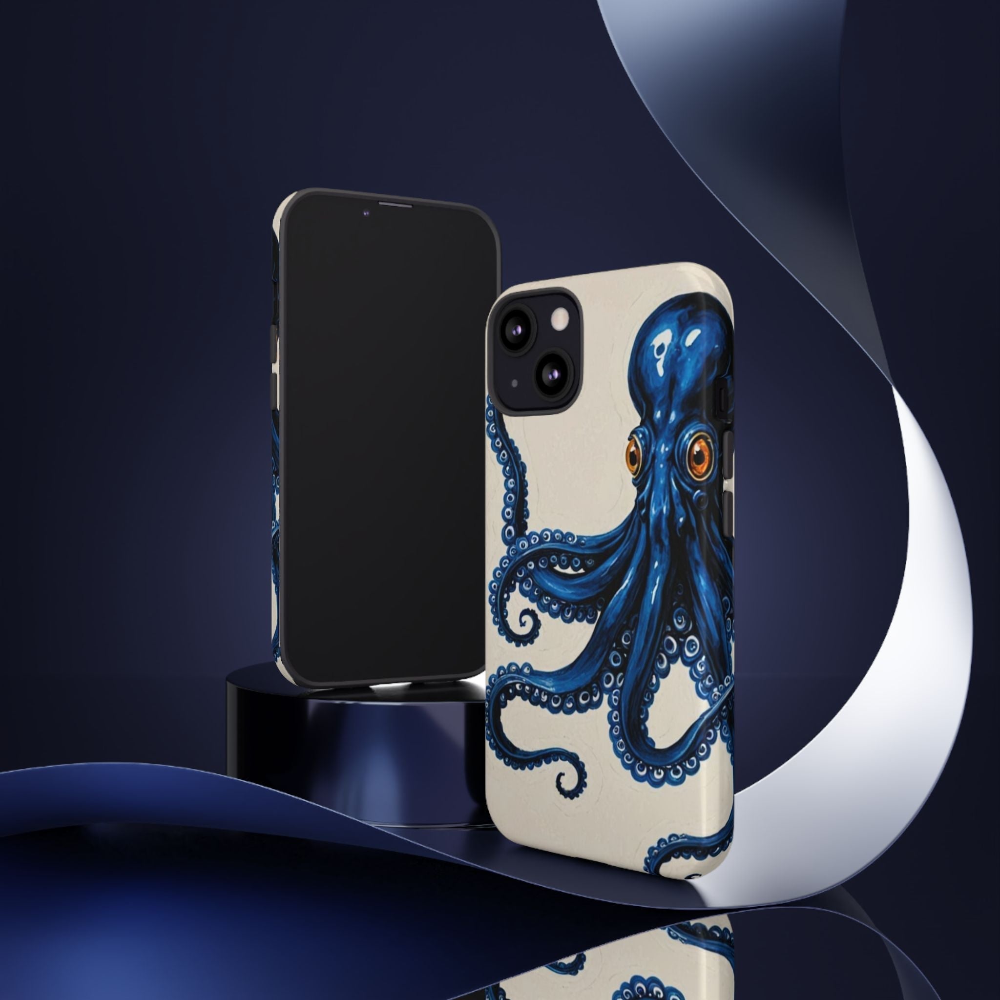 Classic Blue Octopus Portrait - Throwbackcases