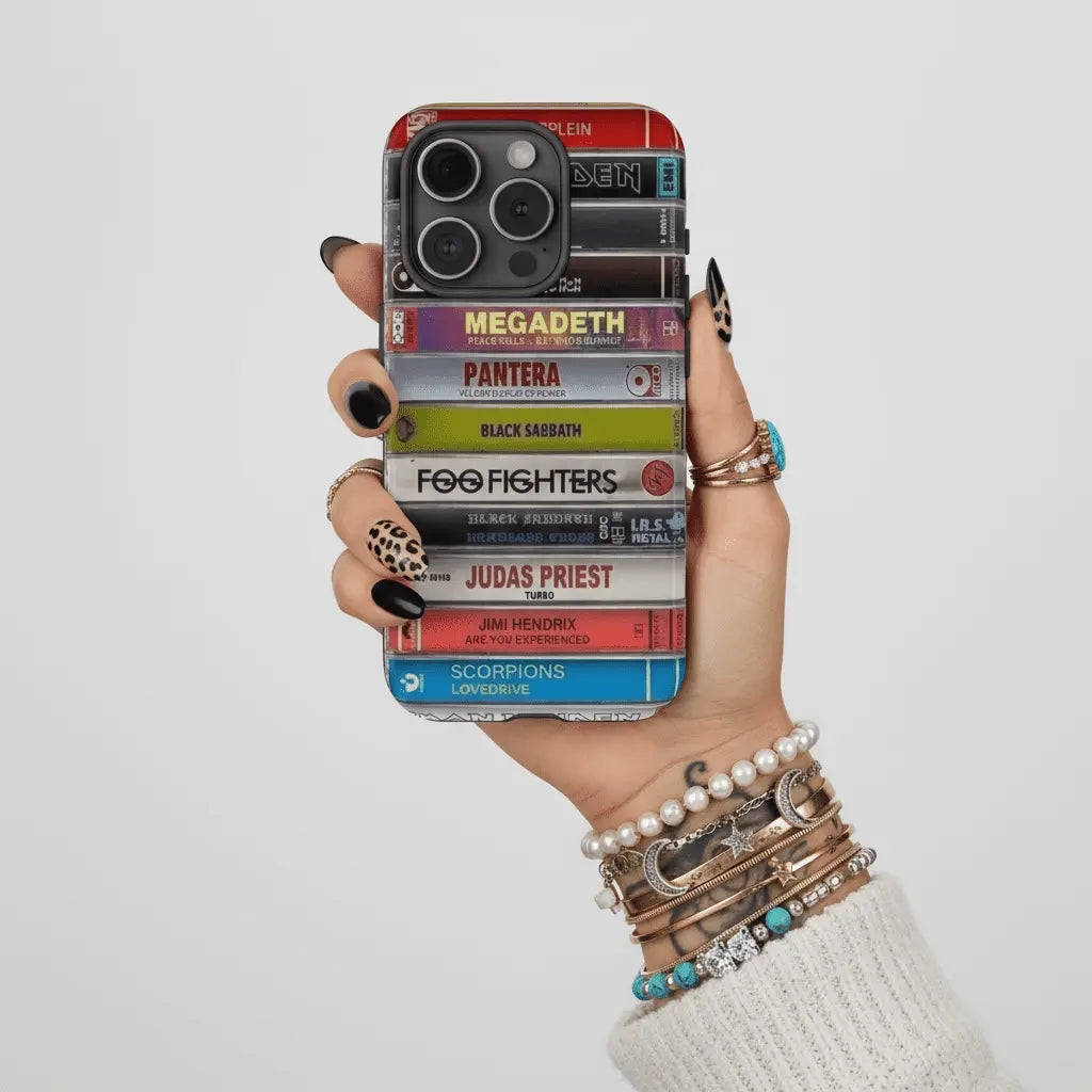 Custom Throwback Case – Build Your Own cassette tape or VHS stack - Up to 14 Titles, Songs/ Movies/ Artists - Throwbackcases