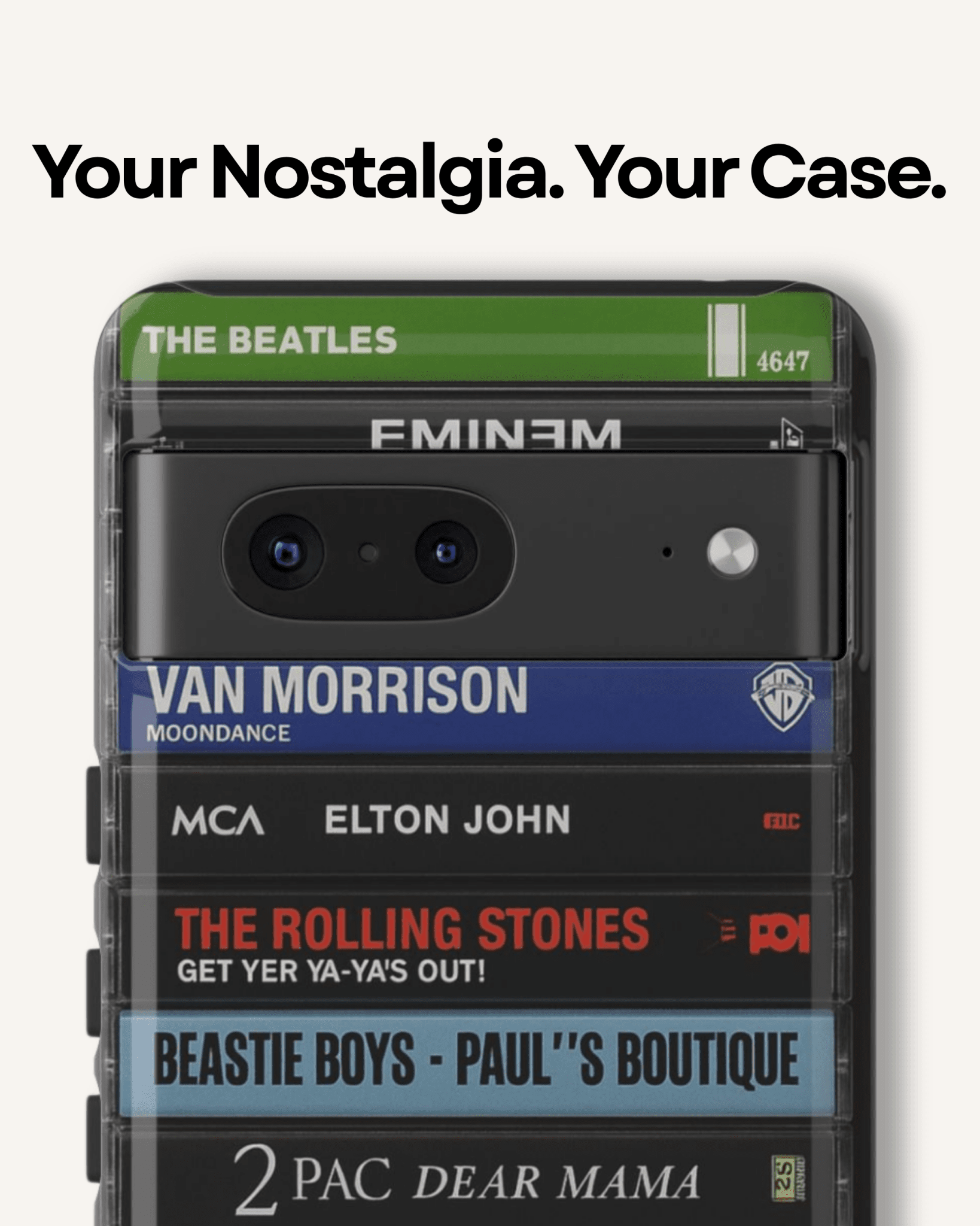 Custom Throwback Case – Build Your Own cassette tape or VHS stack - Up to 14 Titles, Songs/ Movies/ Artists - Throwbackcases