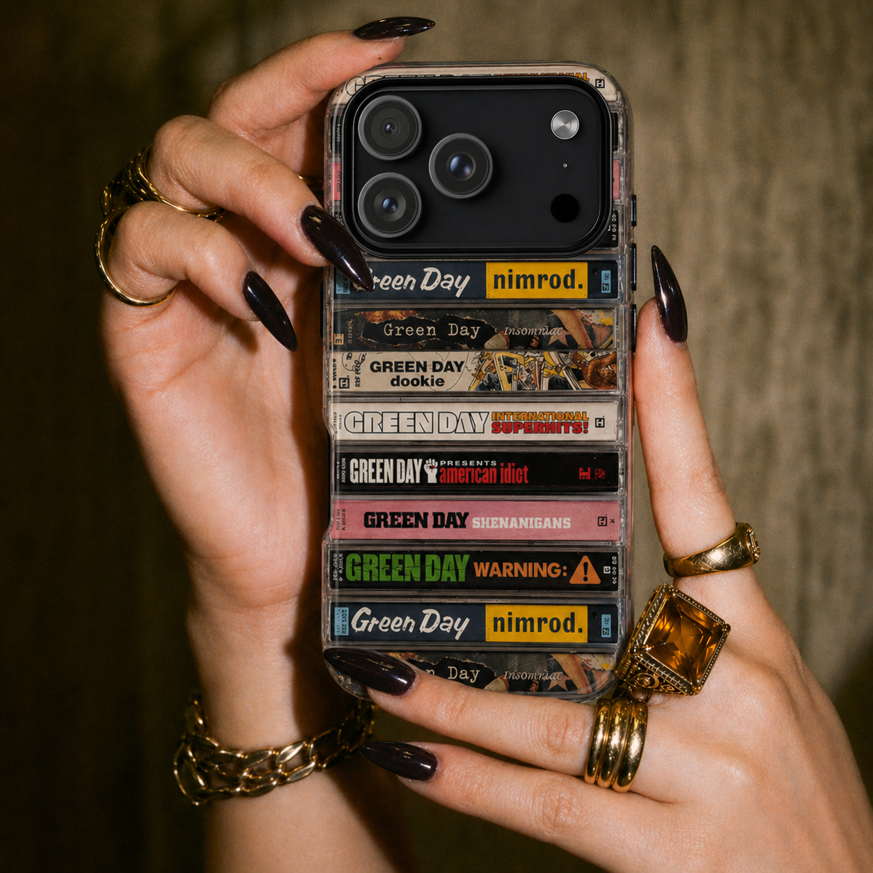 Green Day Cassette Stack Phone Case – Vintage Punk Rock Retro Music Case