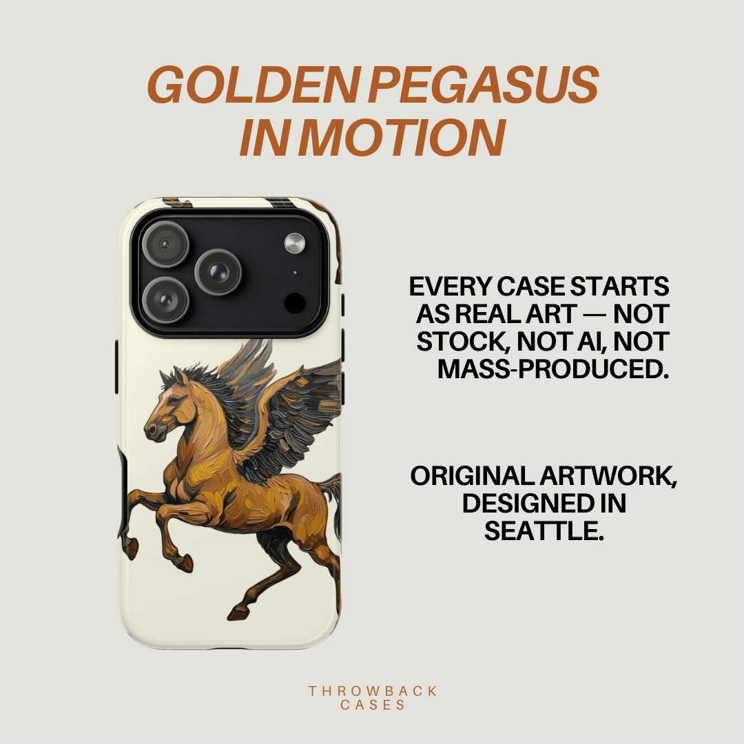 Golden Pegasus in Motion - Throwbackcases