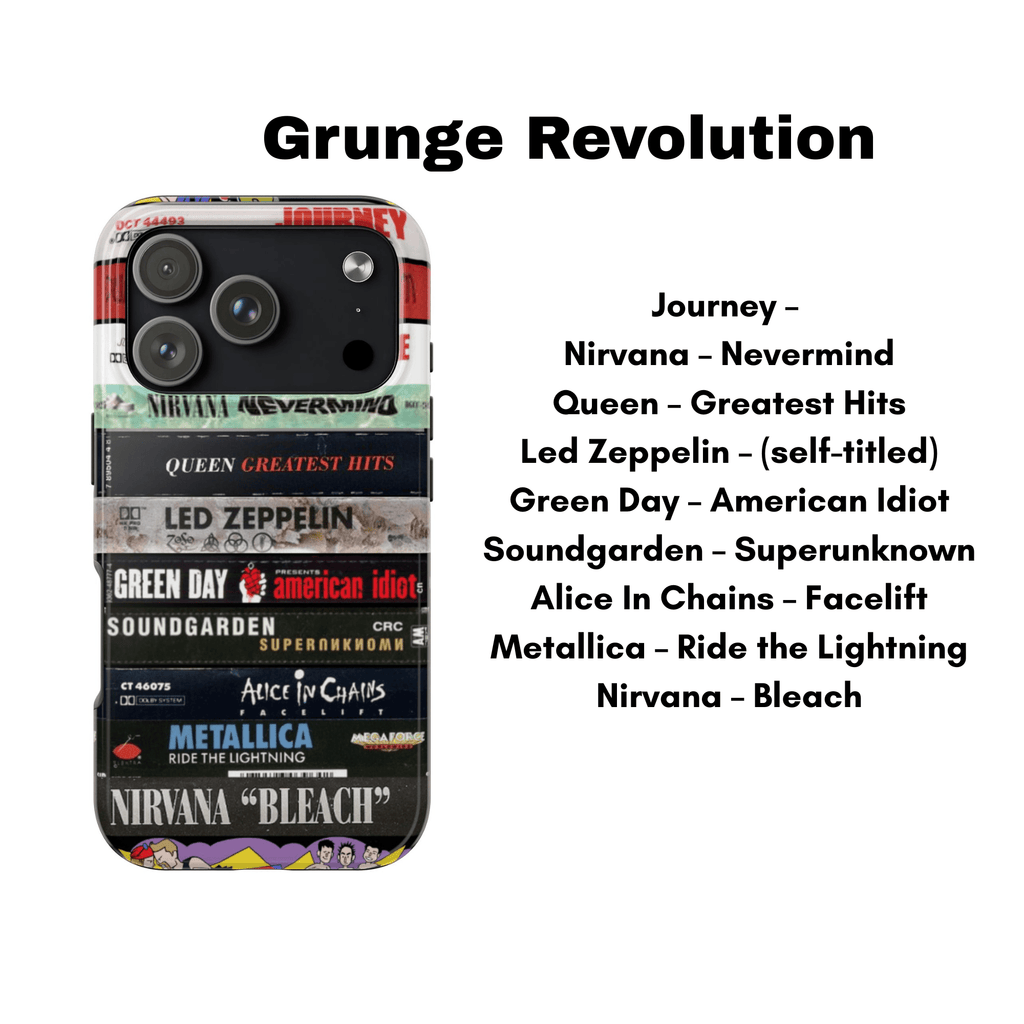 Grunge Revolution: 90s Alternative Rock Cassette Phone Case - Throwbackcases