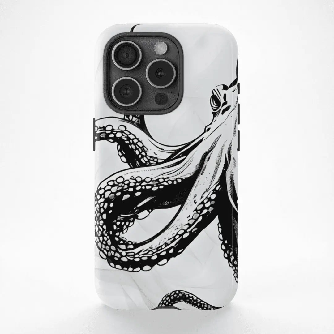 Ink Flow Octopus Line Art - Throwbackcases