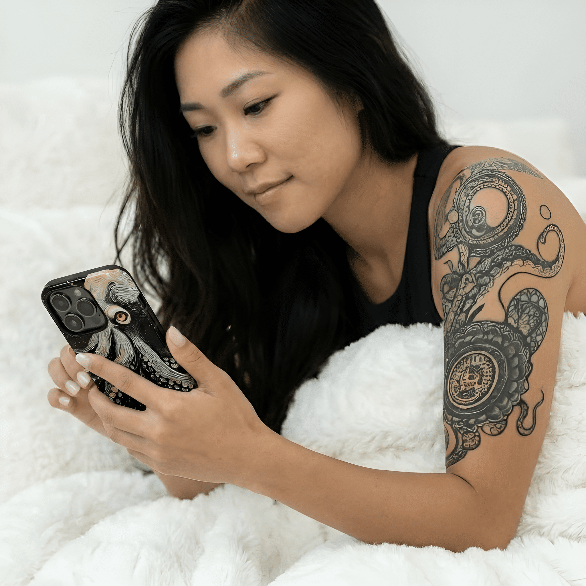 Midnight Octopus with Gold Accents - Throwbackcases