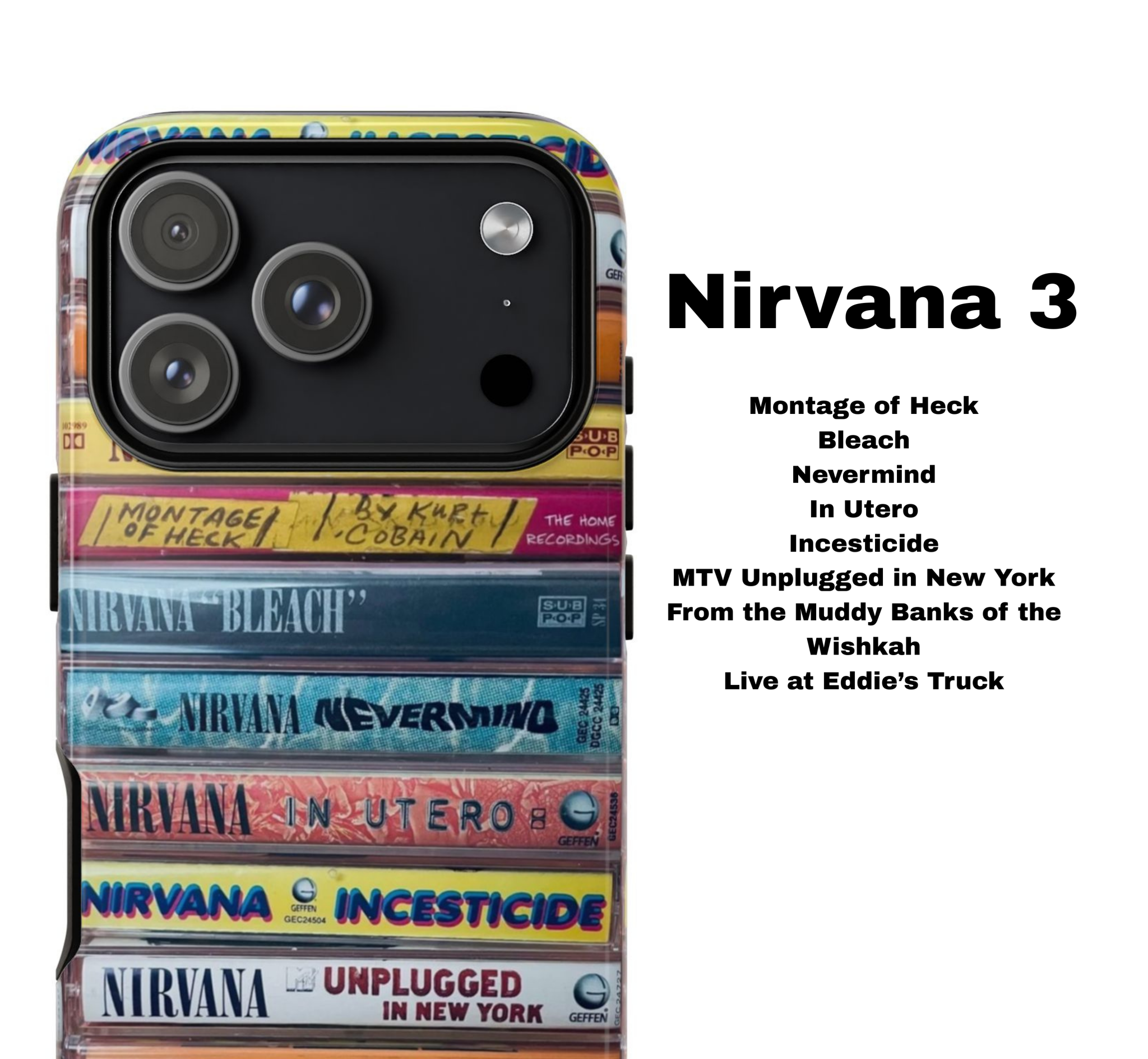 Nirvana Mixtape Phone Case – Grunge Legends Collection - Throwbackcases