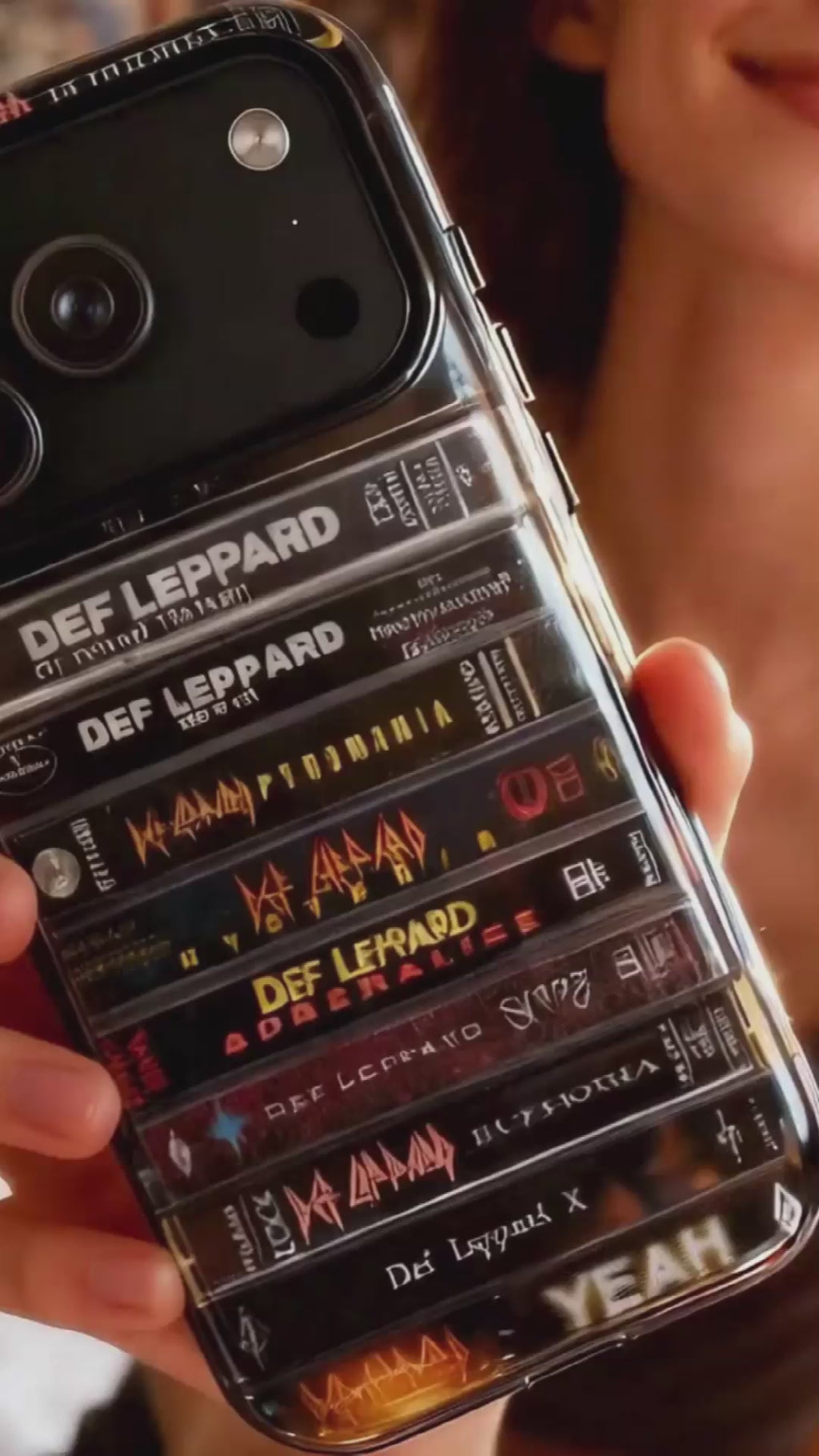 Def Leppard Cassette Stack Phone Case – Vintage 80s Hair Metal Retro Rock Case