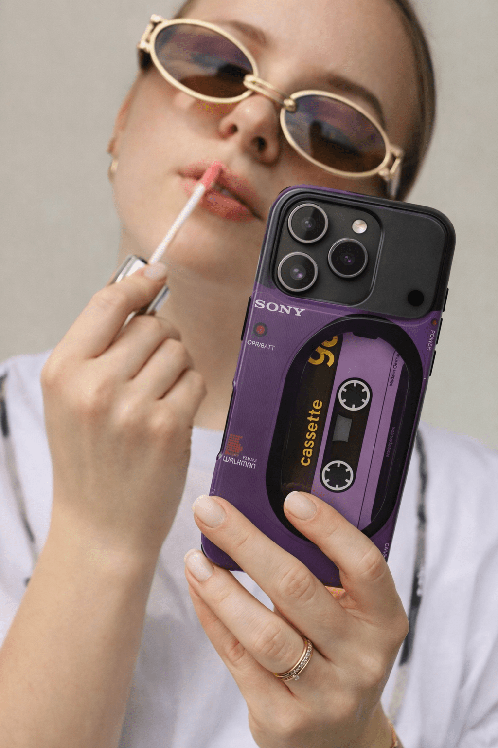 Purple Sony Walkman Cassette Phone Case - Retro 80s Design - Throwbackcases