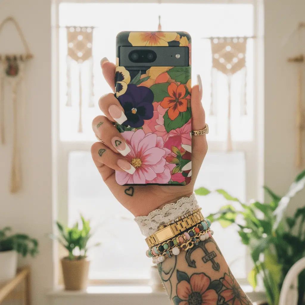 Vintage Floral Garden Collage - Throwbackcases