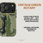 Vintage Green Rotary Telephone - Throwbackcases