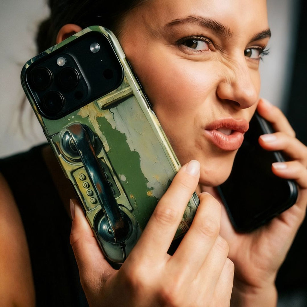 Vintage Green Rotary Telephone - Throwbackcases